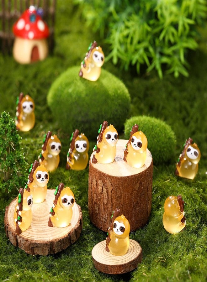 Soulchen 24 Pcs Mini Resin Sloth Animals Glow in The Dark Sloth Resin Animals Bulk Luminous Small Figures Figures for Micro Garden Landscape Dollhouse Hide Crafts Aquarium Decorations - Image 5